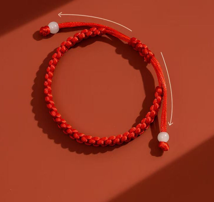 Aura craft blessing lucky red string woven couple bracelet 3