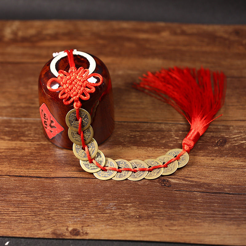 Aura Craft Feng Shui Chinese Knot Copper Coin Charm for Good Luck and Wealth 6