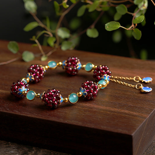 Aura Craft Natural Garnet Lucky Love Happiness Bracelet