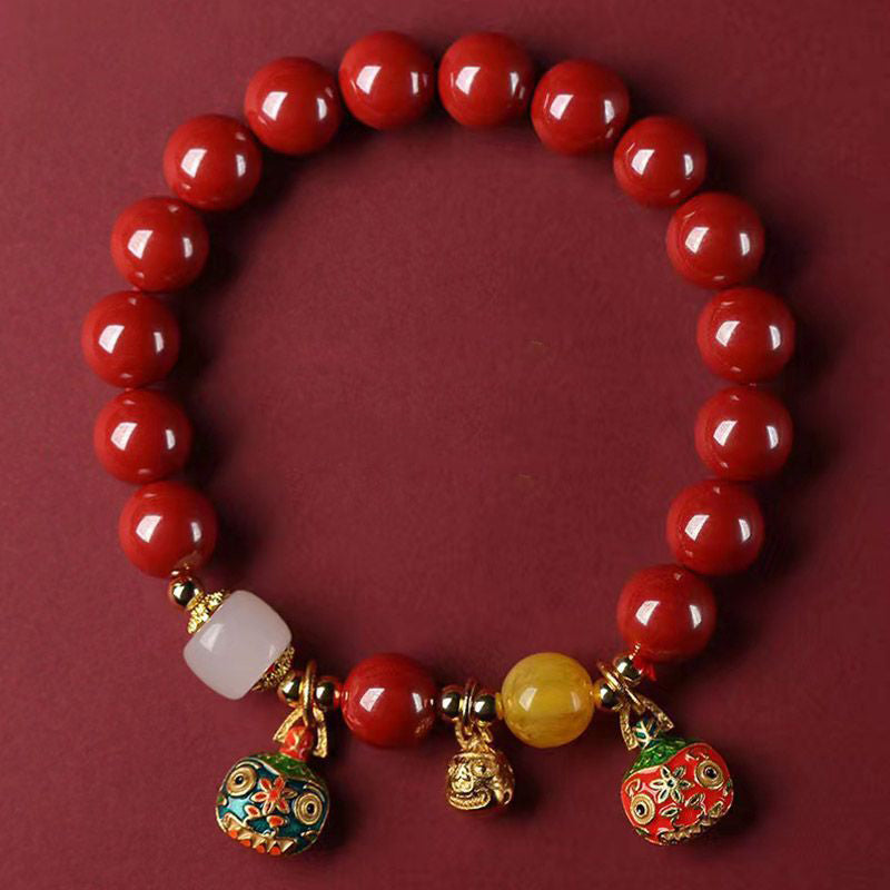 Aura Craft Cinnabar Purple Gold Gold-Swallowing Beast Fortune Bracelet