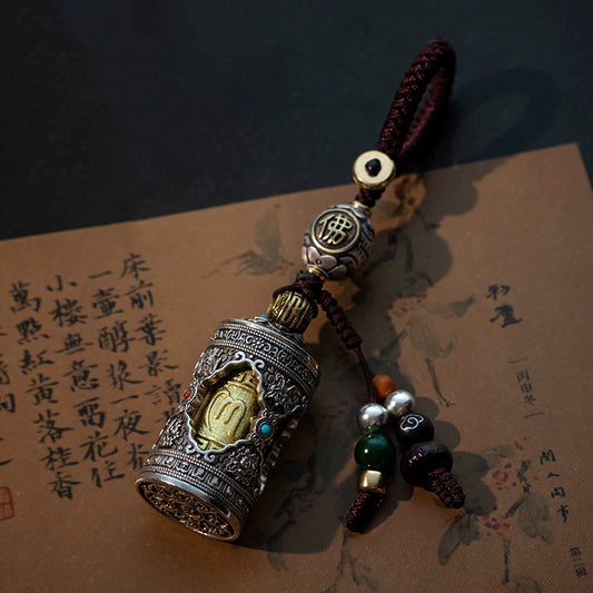 Aura Craft Tibetan Gawu Box Rotatable Blessing Amulet Keychain 1