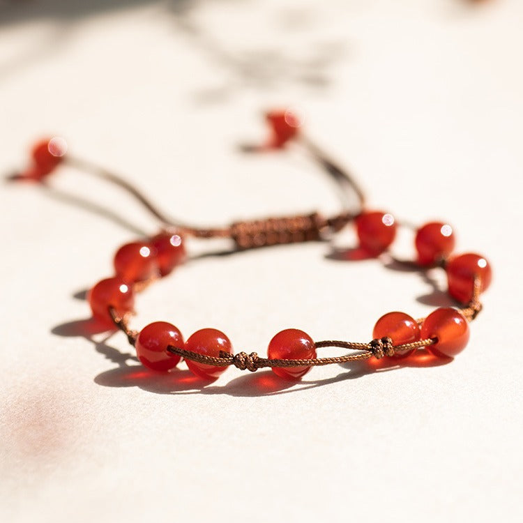 Aura Craft Good Luck Red String Red Agate Bracelet for Women