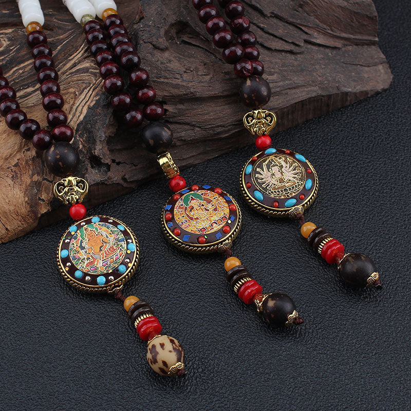 Aura Craft Tibetan Thangka Peace and Wealth Lucky Pendant 4