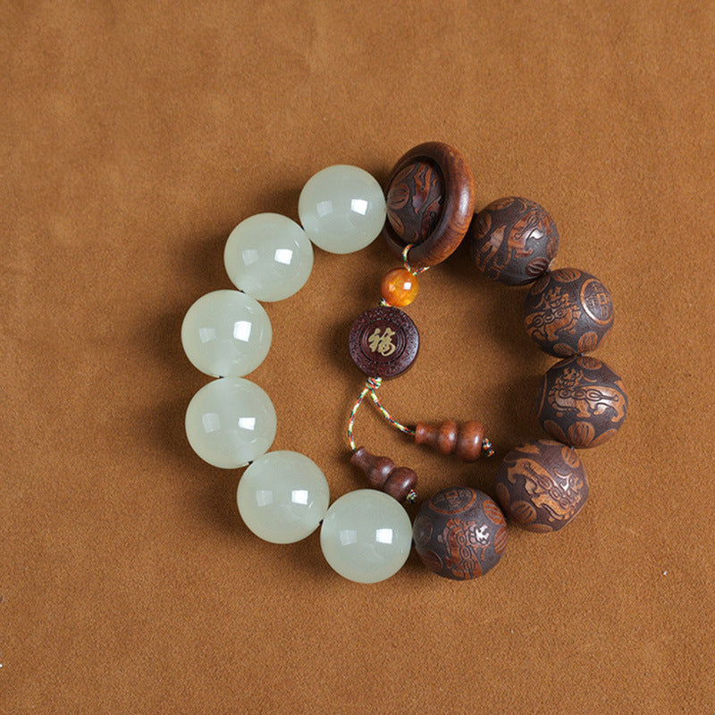 Aura Craft Rosewood Luminous Fortune-Attracting Buddhist Beads Running Bracelet