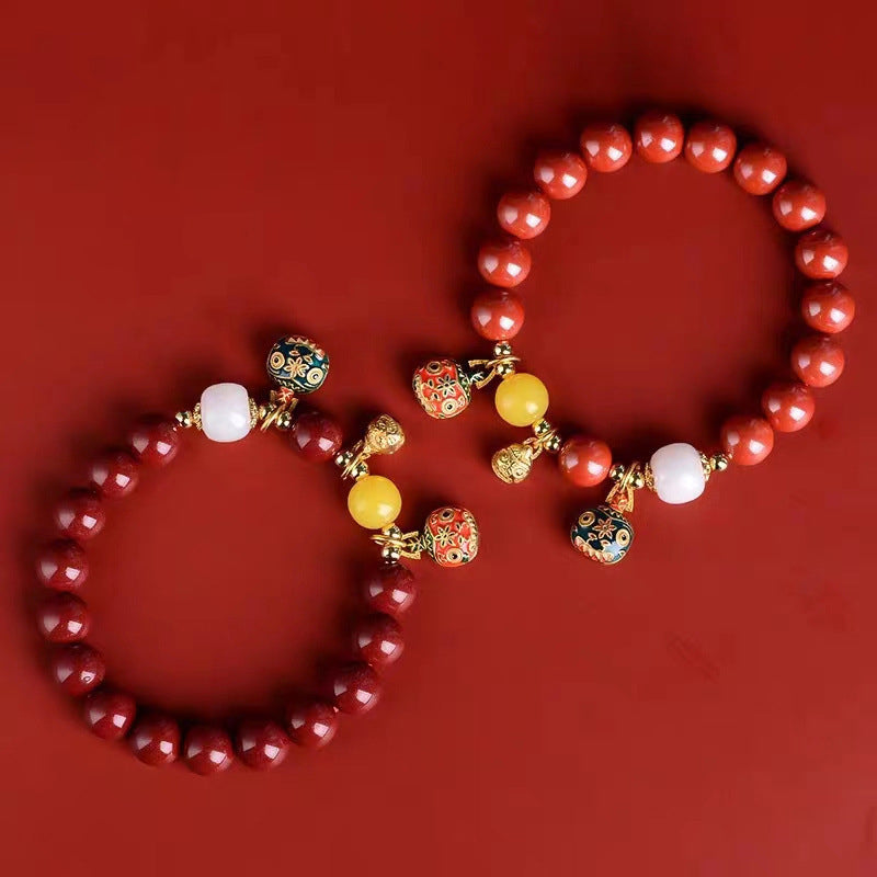 Aura Craft Cinnabar Purple Gold Gold-Swallowing Beast Fortune Bracelet