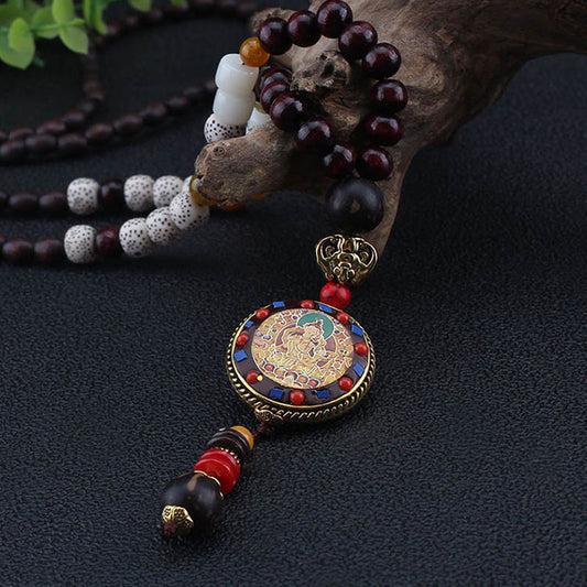 Aura Craft Tibetan Thangka Peace and Wealth Lucky Pendant 1