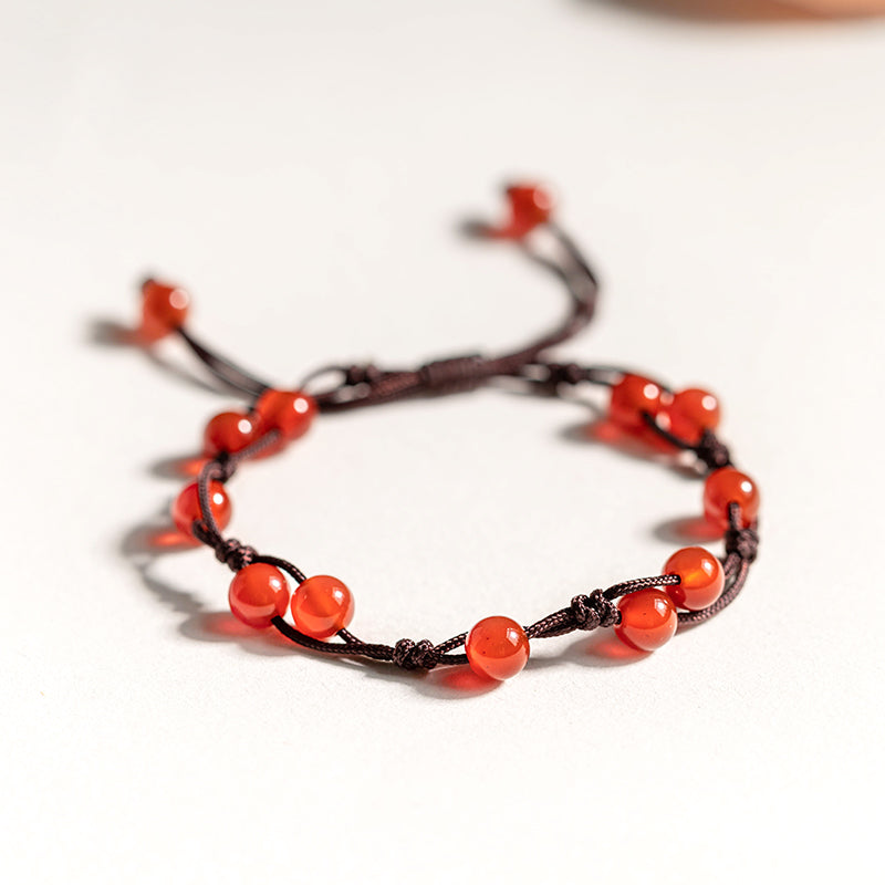 Aura Craft Good Luck Red String Red Agate Bracelet for Women