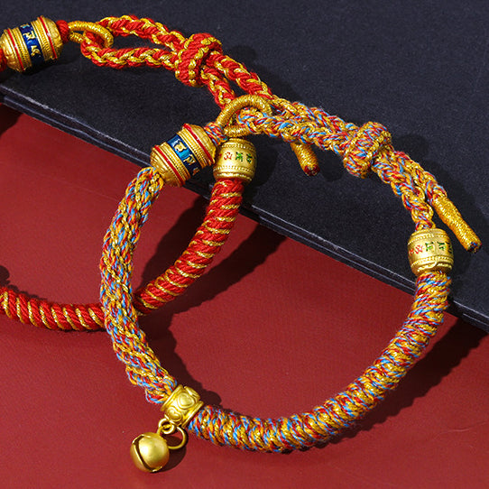 Aura Craft Multicolored Tibetan Six-Syllable Mantra Handwoven Bracelet 3