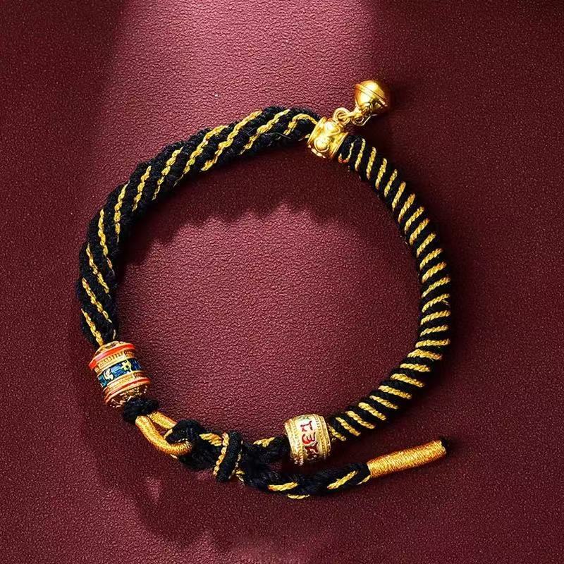 Aura Craft Multicolored Tibetan Six-Syllable Mantra Handwoven Bracelet 10