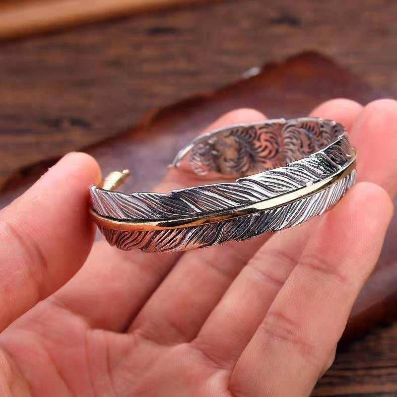 Aura Craft Vintage Feather Silver Meditation Blessing Bracelet 5