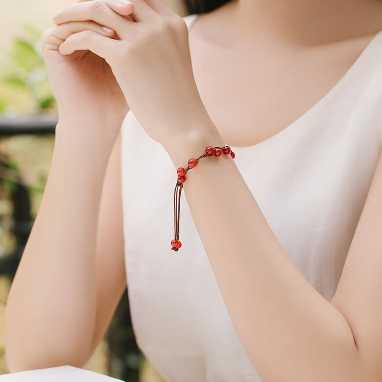Aura Craft Good Luck Red String Red Agate Bracelet for Women
