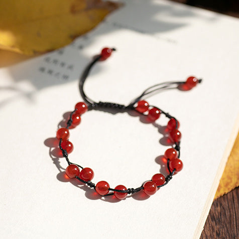 Aura Craft Good Luck Red String Red Agate Bracelet for Women