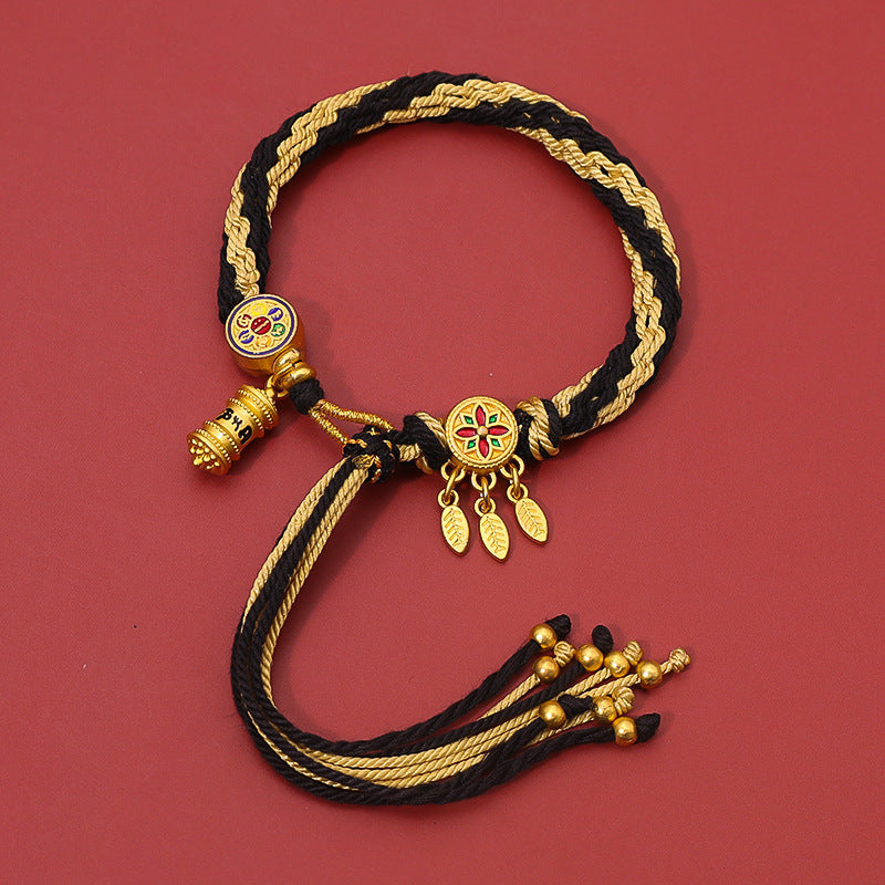 Aura Craft Tibetan Braided Multicolored Rope Bracelet 5