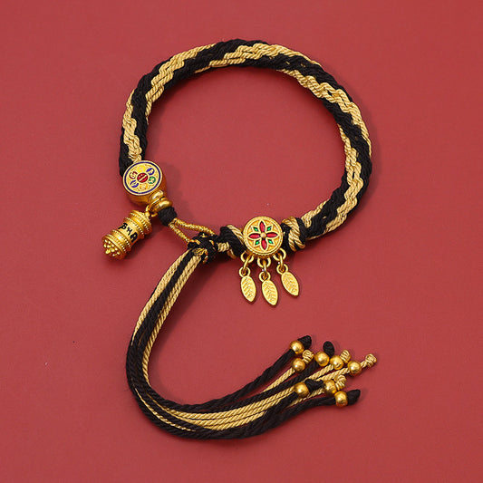 Aura Craft Tibetan Braided Multicolored Rope Bracelet 5