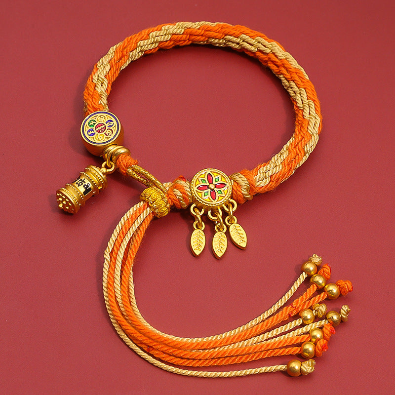 Aura Craft Tibetan Braided Multicolored Rope Bracelet 6