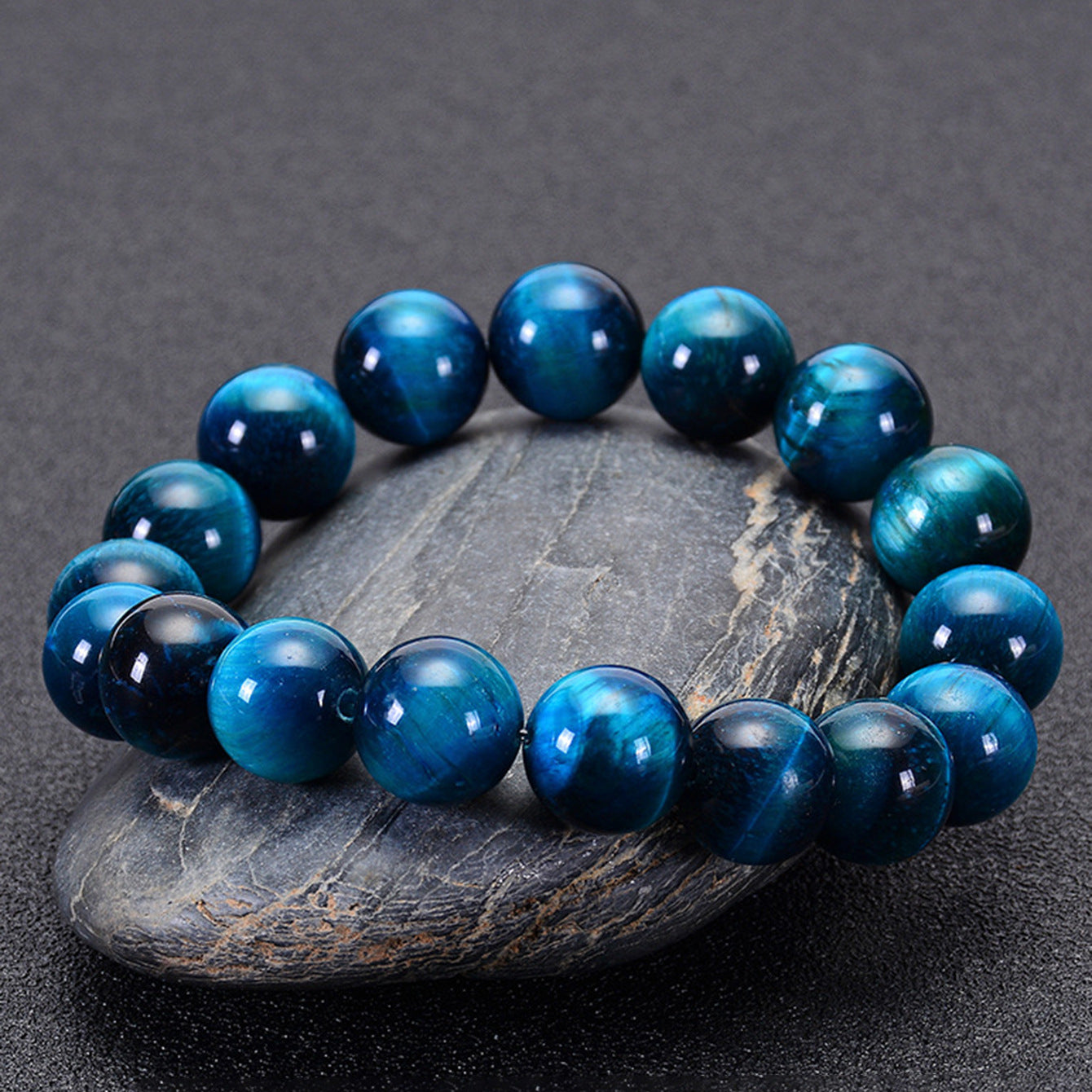 Aura Craft Natural Blue Tiger Eye Meditation Blessing Amulet Bracelet