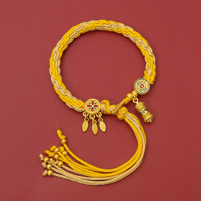 Aura Craft Tibetan Braided Multicolored Rope Bracelet 7