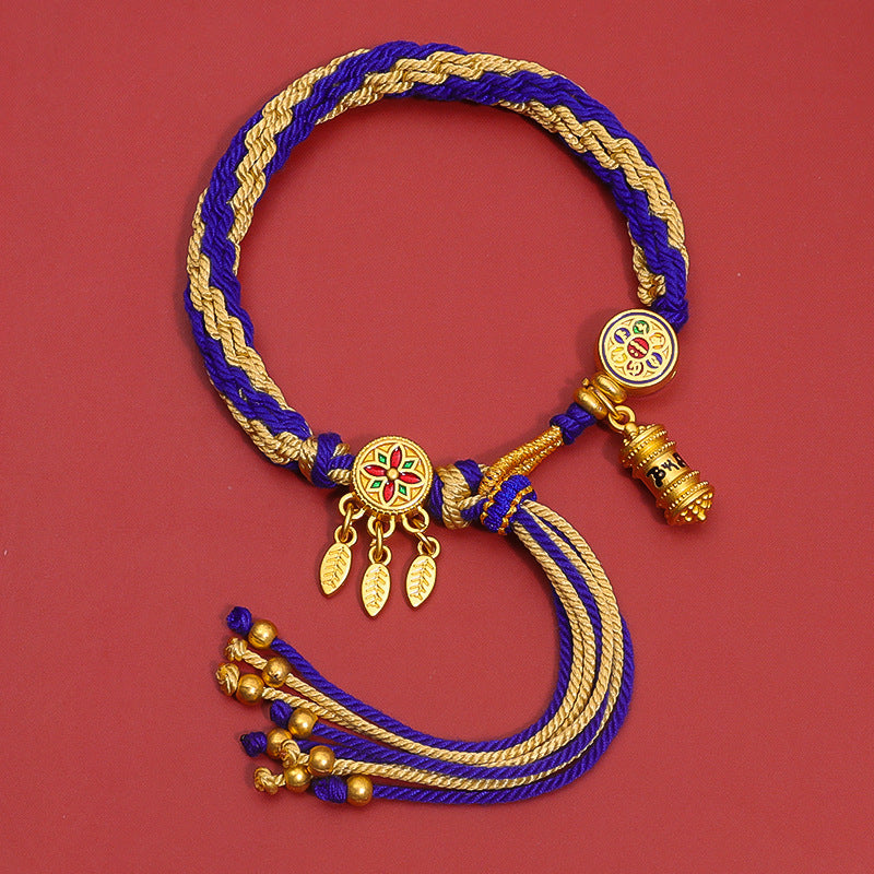 Aura Craft Tibetan Braided Multicolored Rope Bracelet 9