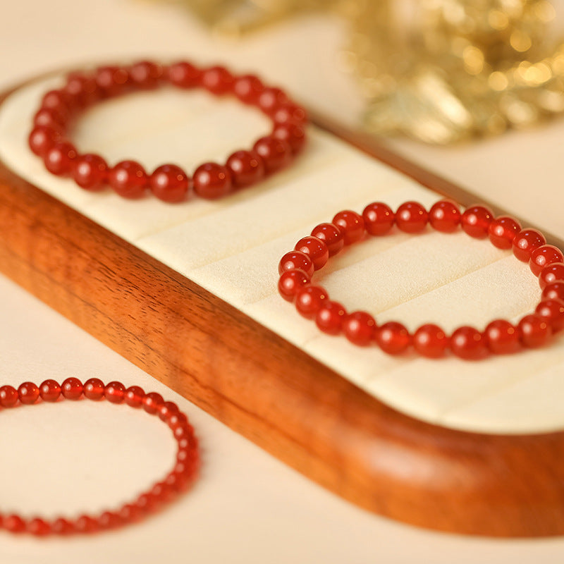 Aura Craft Natural Red Agate Yoga Use Lucky Blessing Bracelet 2
