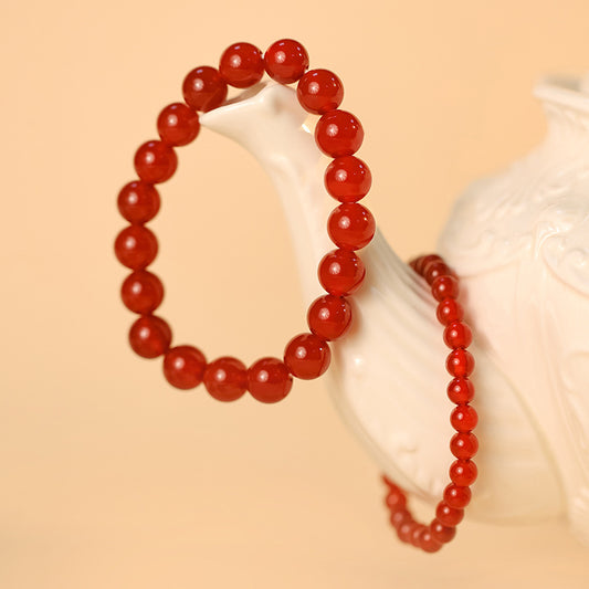 Aura Craft Natural Red Agate Yoga Use Lucky Blessing Bracelet 1