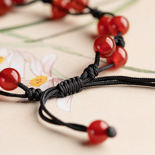 Aura Craft Good Luck Red String Red Agate Bracelet for Women