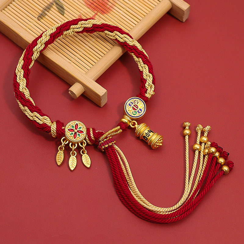 Aura Craft Tibetan Braided Multicolored Rope Bracelet 1