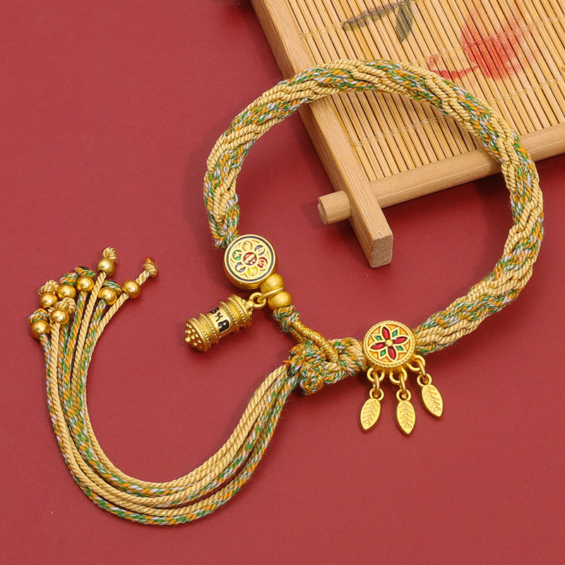 Aura Craft Tibetan Braided Multicolored Rope Bracelet 2