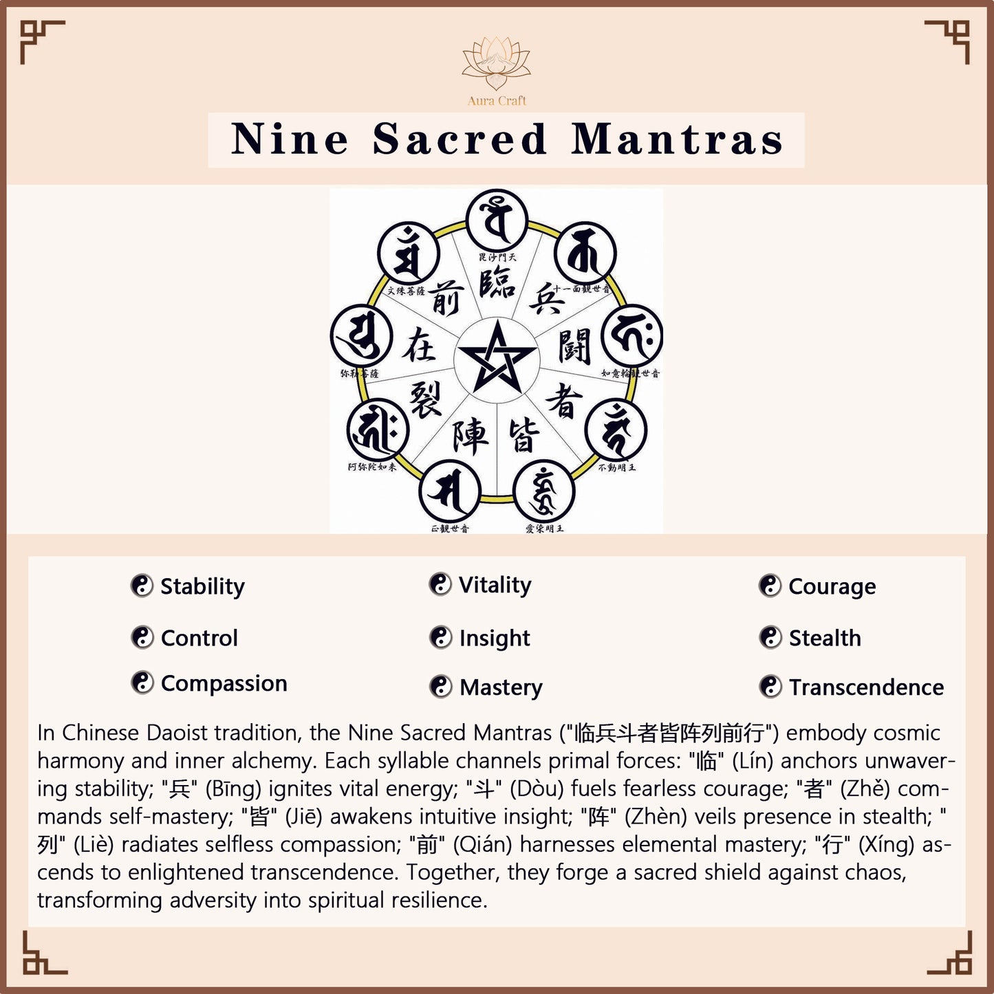 aura craft nine sared mantras
