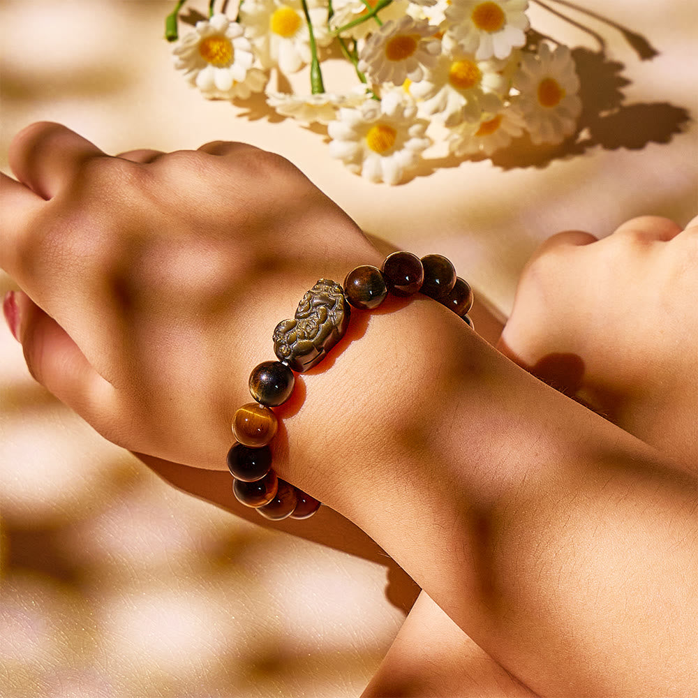 Aura Craft Three-Color Tiger Eye Pixiu Fortune Guardian Bracelet 5