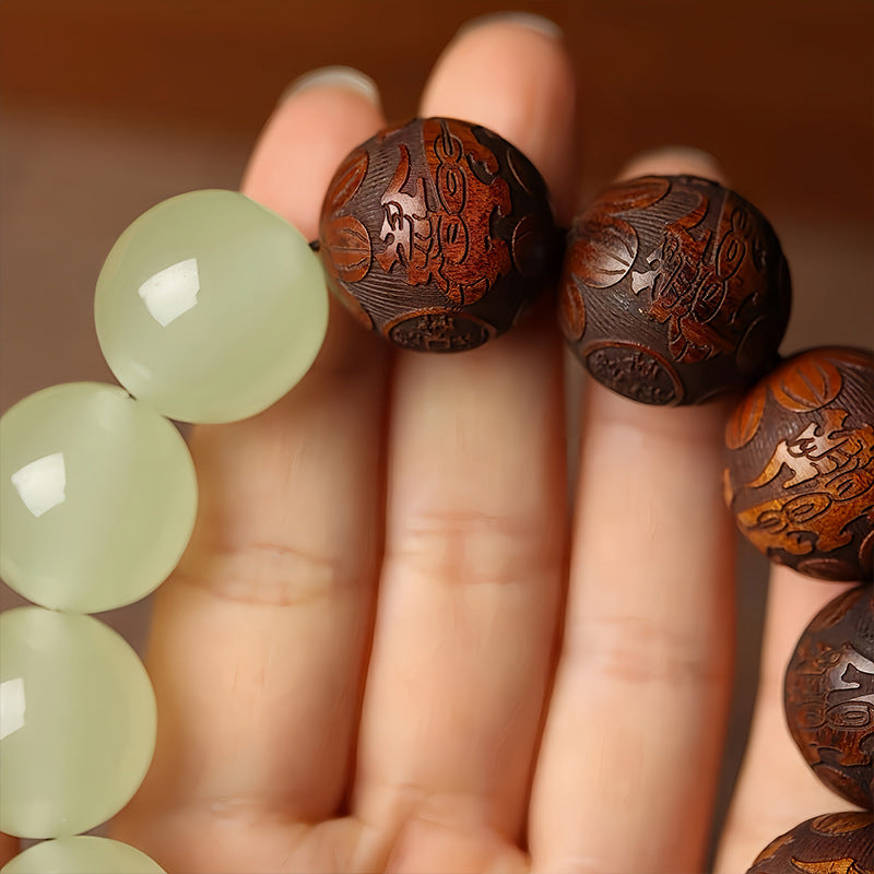 Aura Craft Rosewood Luminous Fortune-Attracting Buddhist Beads Running Bracelet