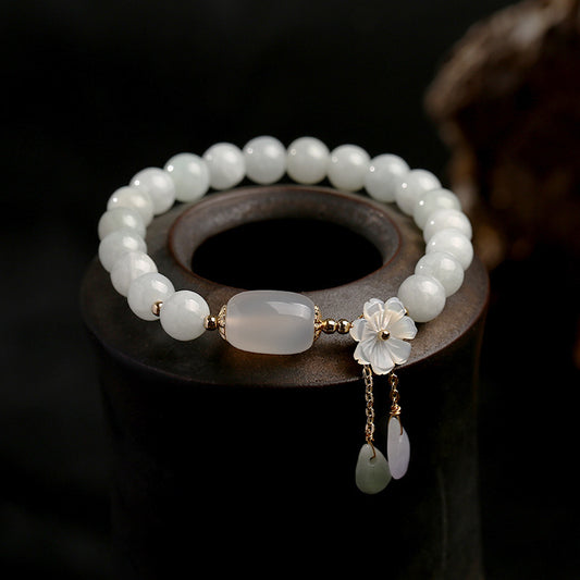 Aura Craft Natural White Jade Blessing Collection Spiritual Power Bracelet 1