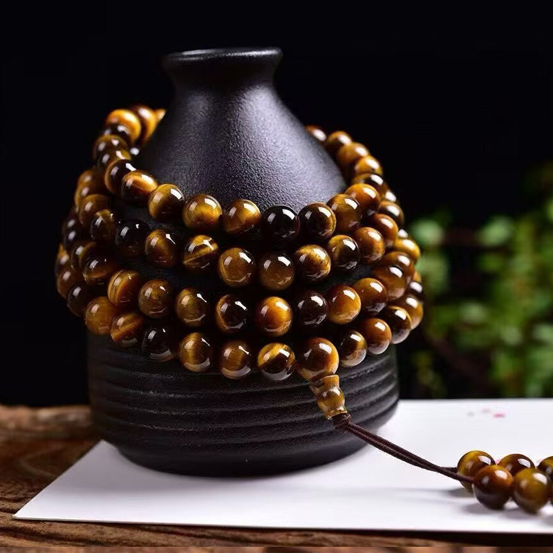 Aura Craft Tiger Eye Stone Concentration Meditation Beads Bracelet 2
