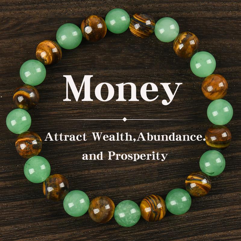 Aura Craft Green Agate Tiger Eye Fortune Attracting Bracelet