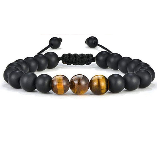 Aura Craft Natural Tiger Eye Obsidian Auspicious Reiki Bracelet 1