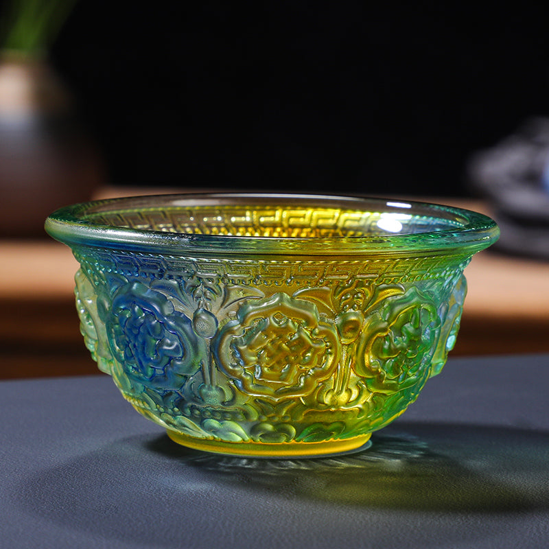 Aura Craft handmade colored glass offering bowls, for peaceful meditation 1