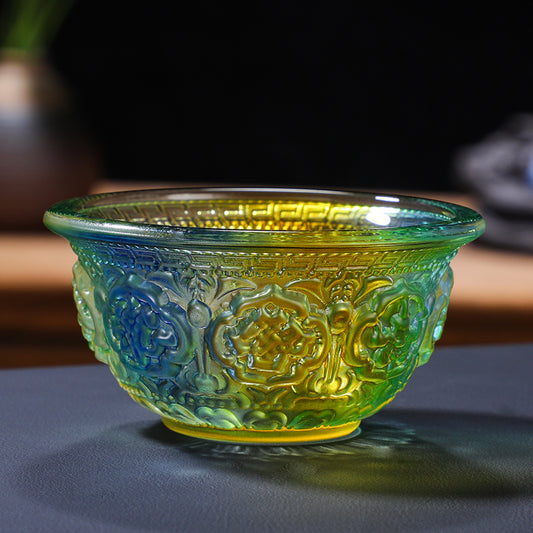 Aura Craft handmade colored glass offering bowls, for peaceful meditation 1