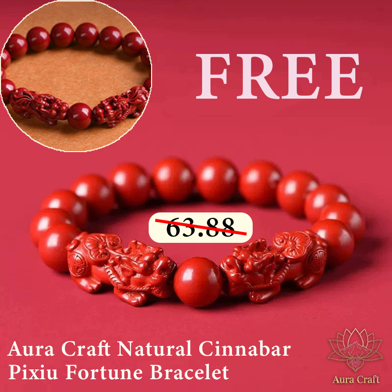 FREE Today：Aura Craft Natural Cinnabar Pixiu Fortune Bracelet