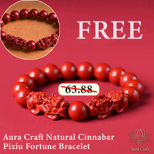 FREE Today：Aura Craft Natural Cinnabar Pixiu Fortune Bracelet