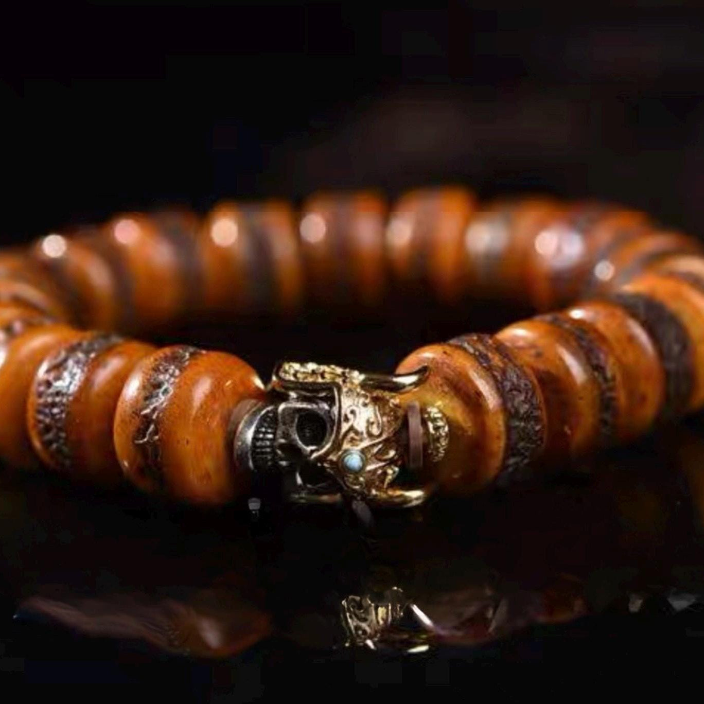 Aura Craft Tibetan Yak Bone Amulet Health and Blessing Bracelet 4