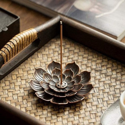 Aura Craft Six Hole Copper Lotus Concentration Incense Burner 1