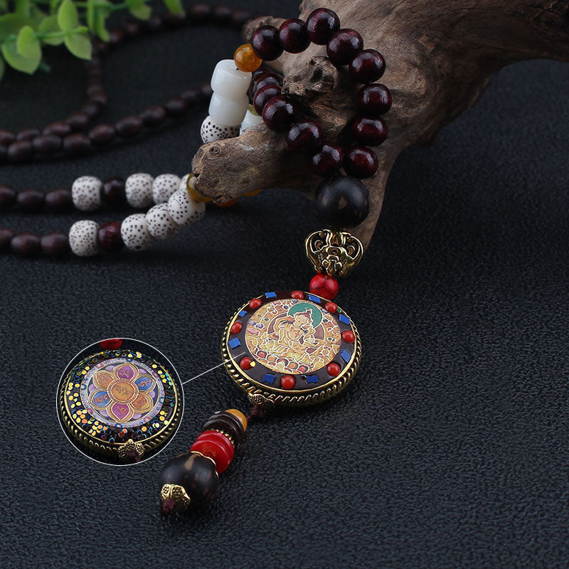 Aura Craft Tibetan Thangka Peace and Wealth Lucky Pendant  8