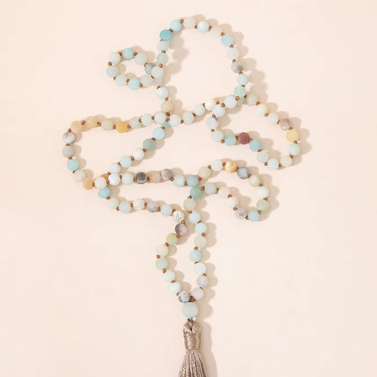 Aura Craft 108 Amazonite Beads Prayer Meditation Tassel Rosary 1