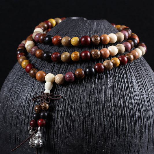 Aura Craft 108 natural wooden rosary for meditation and prayer to gather spiritual energy 2
