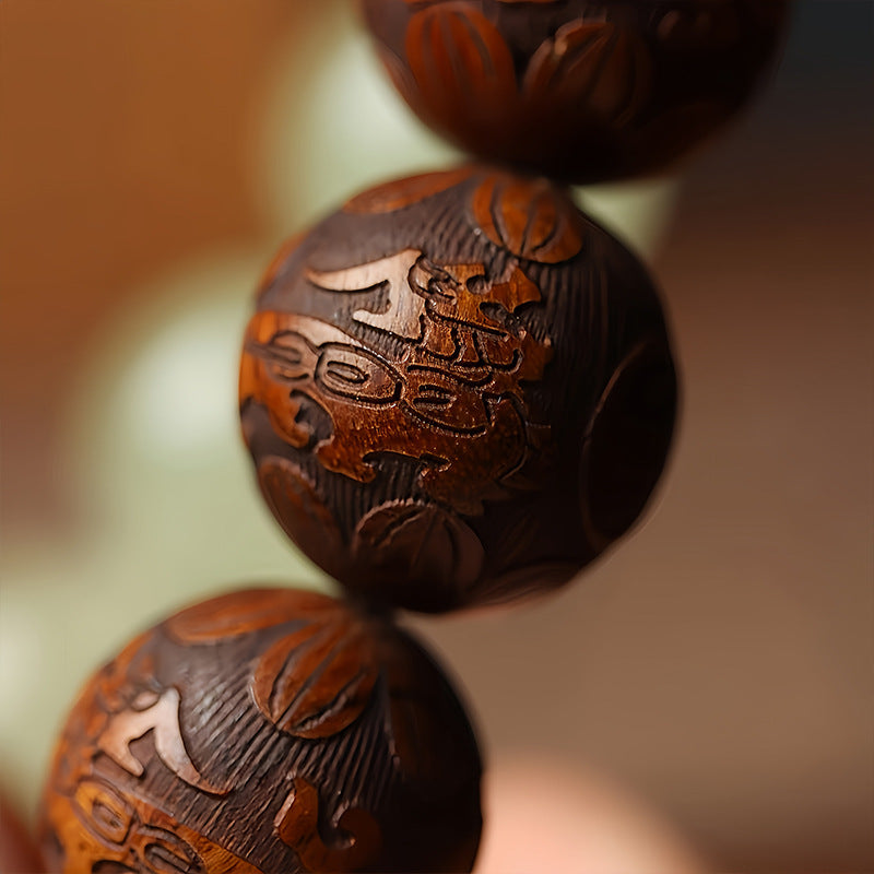 Aura Craft Rosewood Luminous Fortune-Attracting Buddhist Beads Running Bracelet