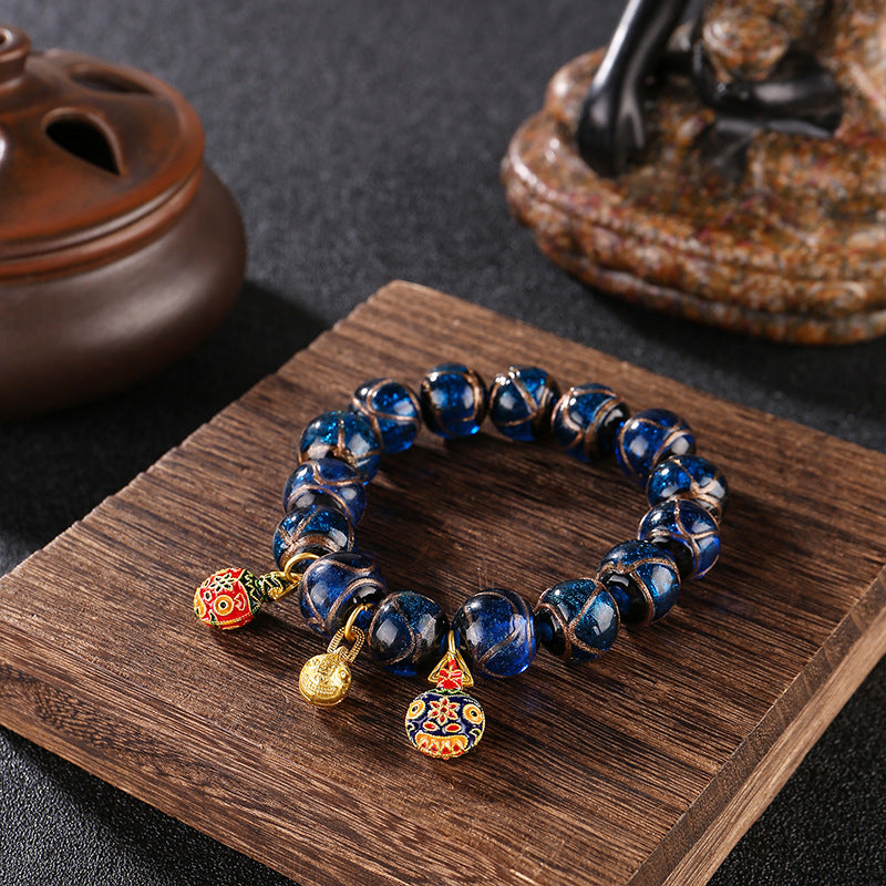 Aura Craft Feng Shui multicolored glass bracelet represents wisdom, wealth, destiny, health and luck 3