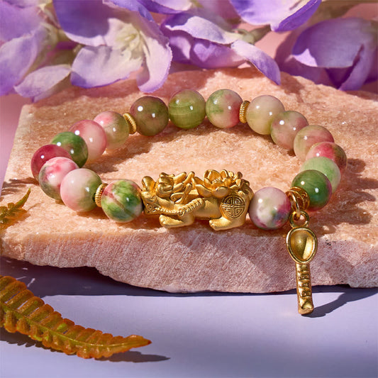 Aura Craft Jade Bead Pixiu Lucky Fortune Amulet Bracelet 1