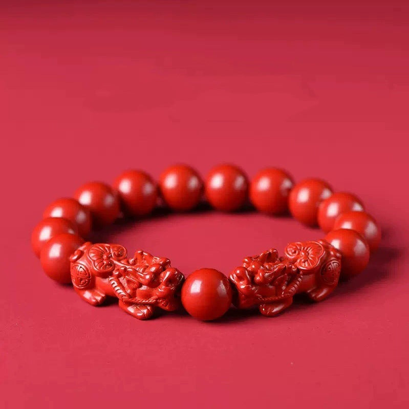 Aura Craft Natural Cinnabar Pixiu Fortune Bracelet 1