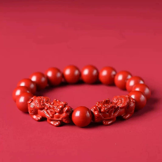 Aura Craft Natural Cinnabar Pixiu Fortune Bracelet 1