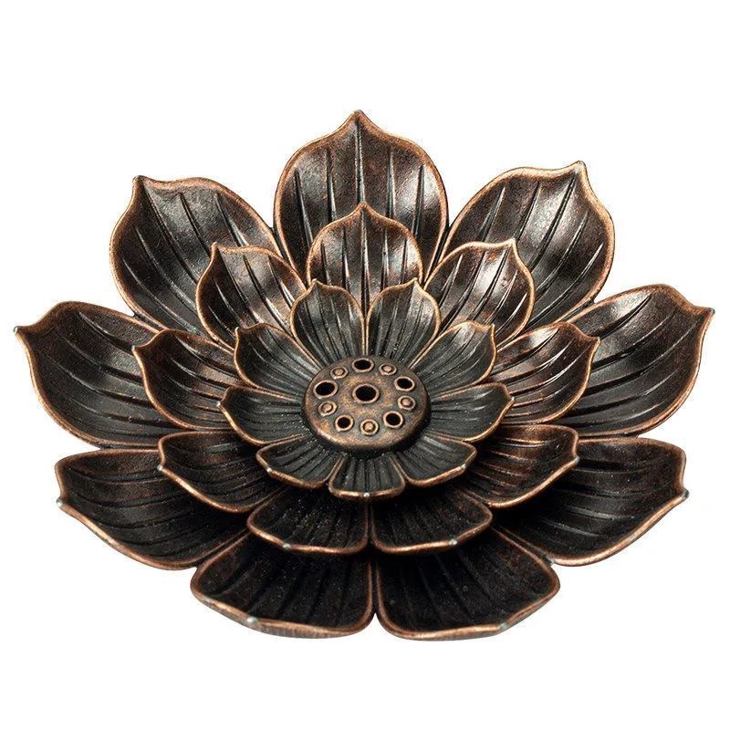 Aura Craft Six Hole Copper Lotus Concentration Incense Burner 2