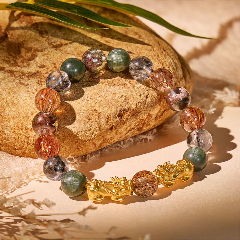 Aura Craft Natural Crystal Lucky Fortune Pixiu Bracelet  2
